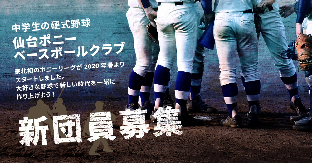 中学生の公式野球　仙台ポニーベースボールクラブ　新団員募集